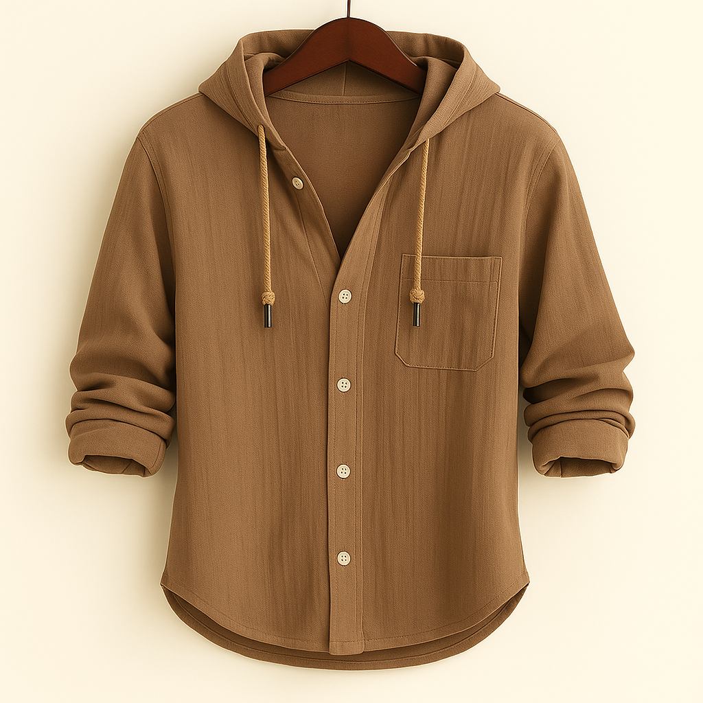 G&S Milano™ | CAMICIA LUXURY IN COTONE MORBIDO CON CAPPUCCIO