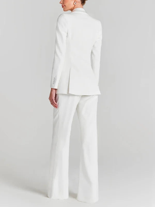 G&S Milano™ | Blazer Bianco a Un Bottone con Collo Pieghettato