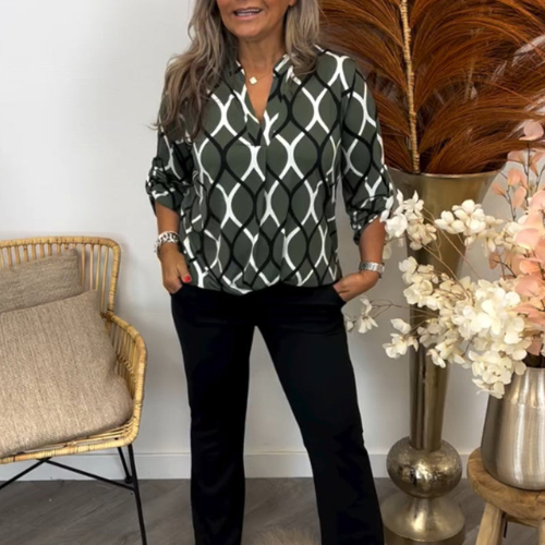 G&S Milano™ | Blusa casual a maniche lunghe con motivo elegante