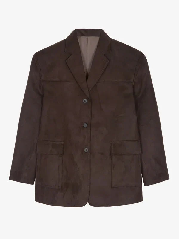 G&S Milano™ | Blazer Marrone in Suede Oversize