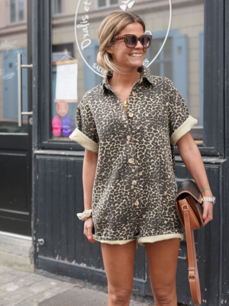 G&S Milano™ | Abito camicia con stampa leopardata