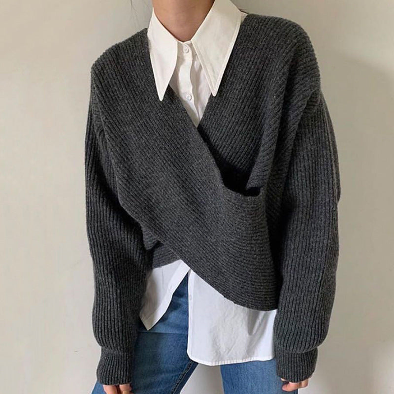 G&S Milano™ | Pull in maglia incrociata chic