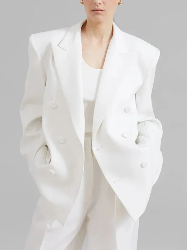 G&S Milano™ | Blazer Bianco Oversize Doppiopetto