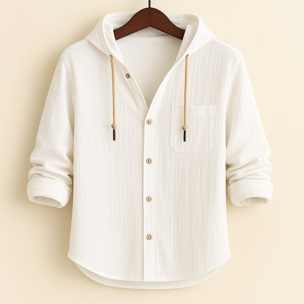 G&S Milano™ | CAMICIA LUXURY IN COTONE MORBIDO CON CAPPUCCIO