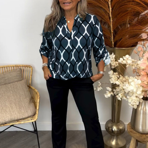 G&S Milano™ | Blusa casual a maniche lunghe con motivo elegante