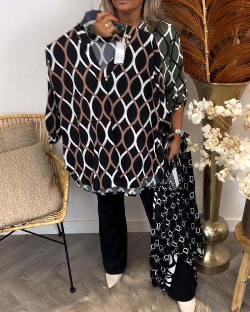 G&S Milano™ | Blusa casual a maniche lunghe con motivo elegante