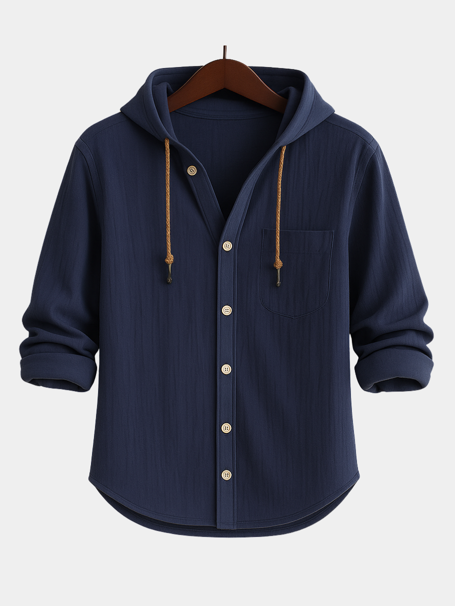 G&S Milano™ | CAMICIA LUXURY IN COTONE MORBIDO CON CAPPUCCIO