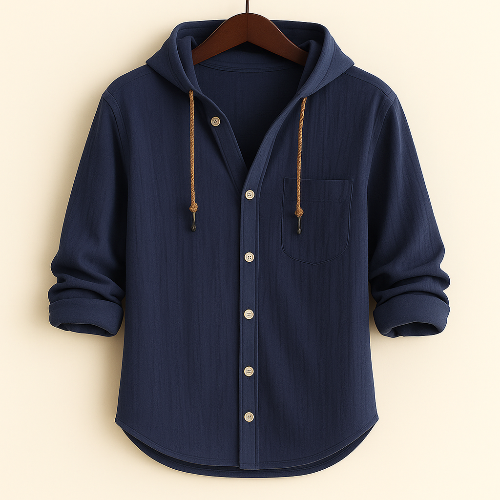 G&S Milano™ | CAMICIA LUXURY IN COTONE MORBIDO CON CAPPUCCIO
