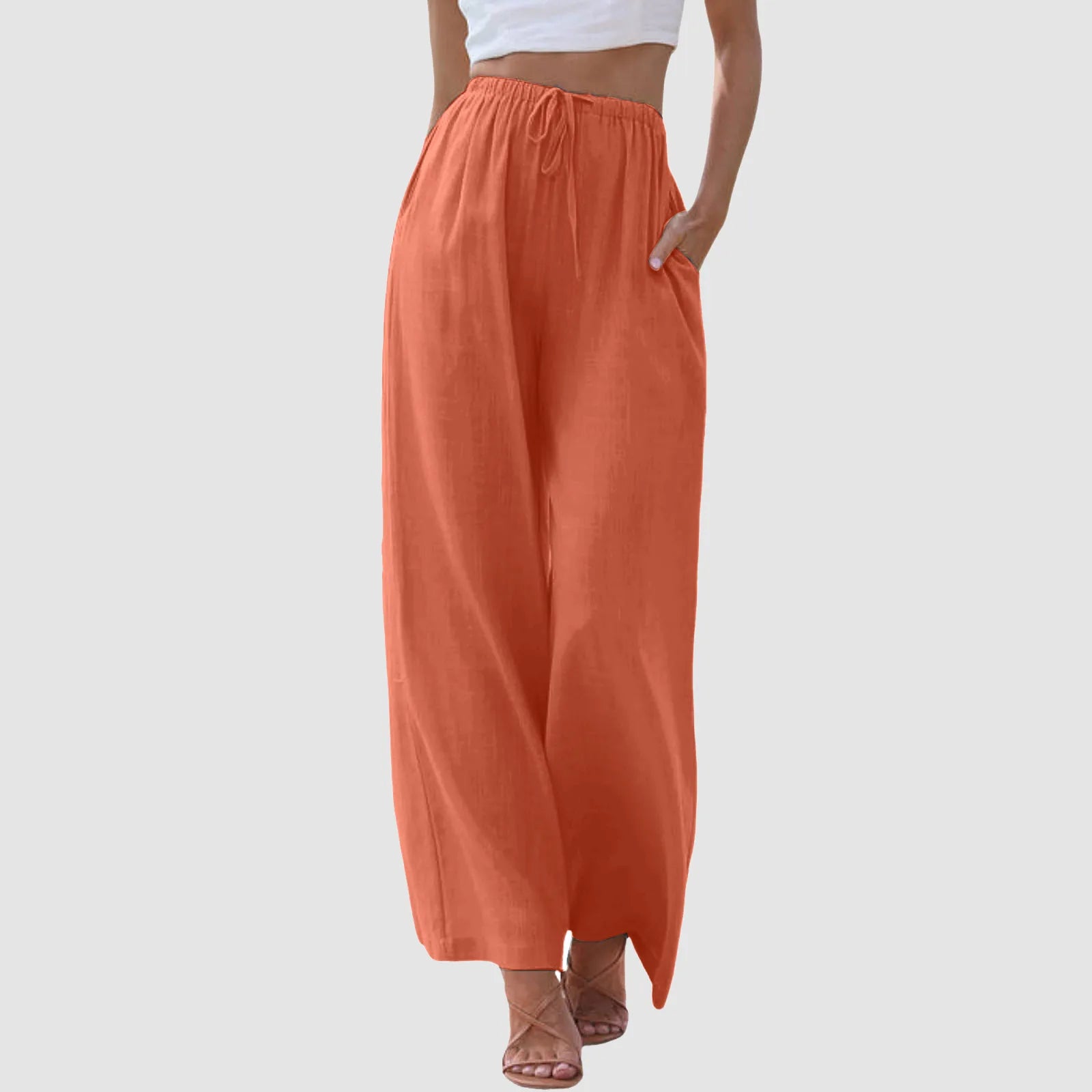 G&S Milano™ | Pantaloni comfort a gamba larga e vita alta