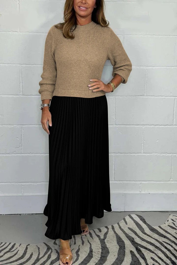 Claudia™ – Abito plissettato con maglione