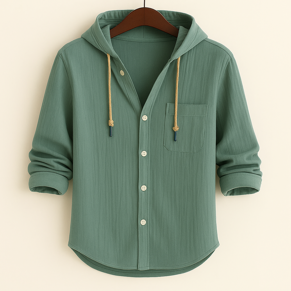 G&S Milano™ | CAMICIA LUXURY IN COTONE MORBIDO CON CAPPUCCIO