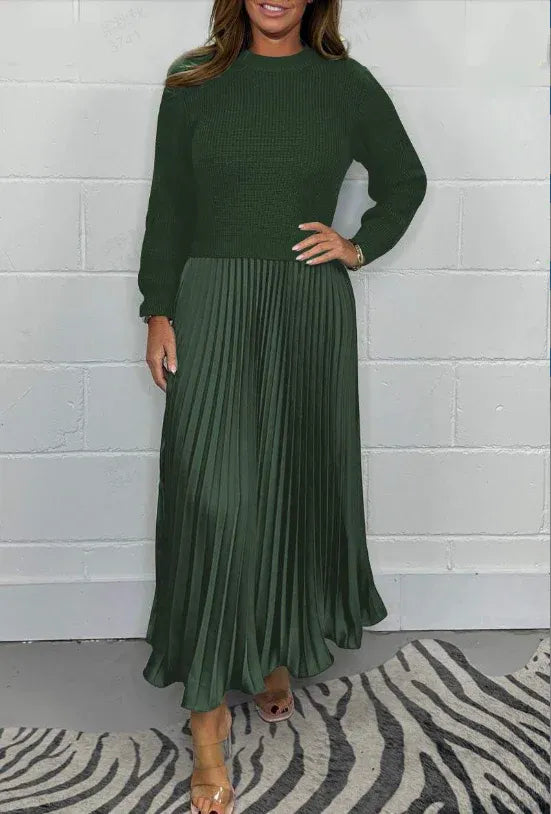 Claudia™ – Abito plissettato con maglione
